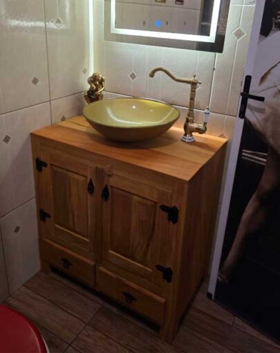 LAVABO MAQUINADO PEROBA ROSA 0.80x0.40x0.80