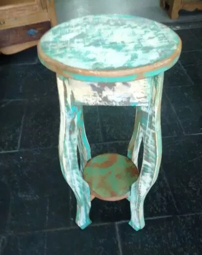 FLOREIRA DE PEROBA ROSA COM TINTA -0